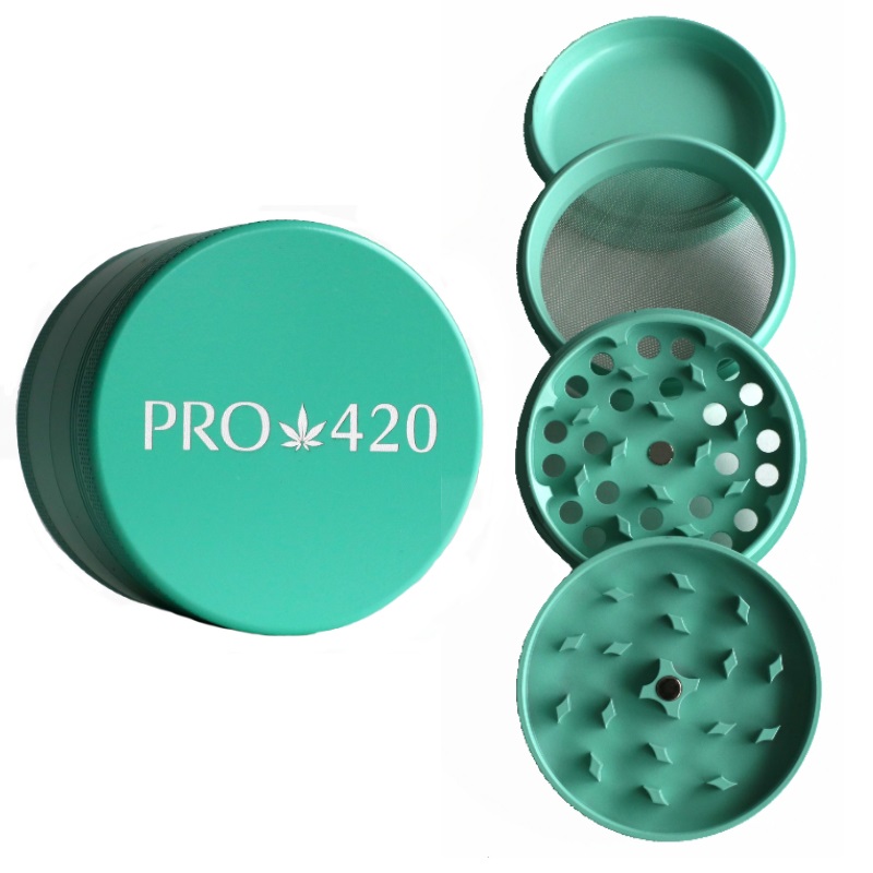 PRO 420 Ceramic Herb Grinder- 63mm Diameter-4 Piece Professional Herb & Marijuana Grinder - PRO 420 Herb Grinder