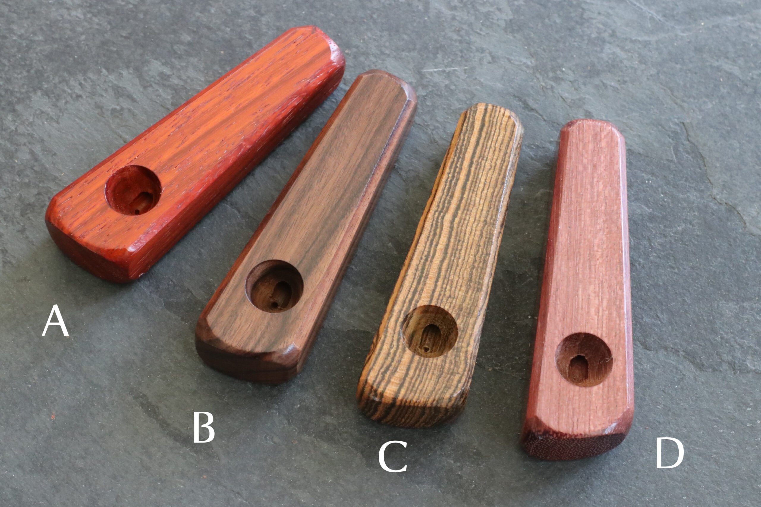 3.25" Exotic Wood Pipe-B11-Handcrafted American Wood Pipe - Green 2.5' 4 piece Herb Grinder
