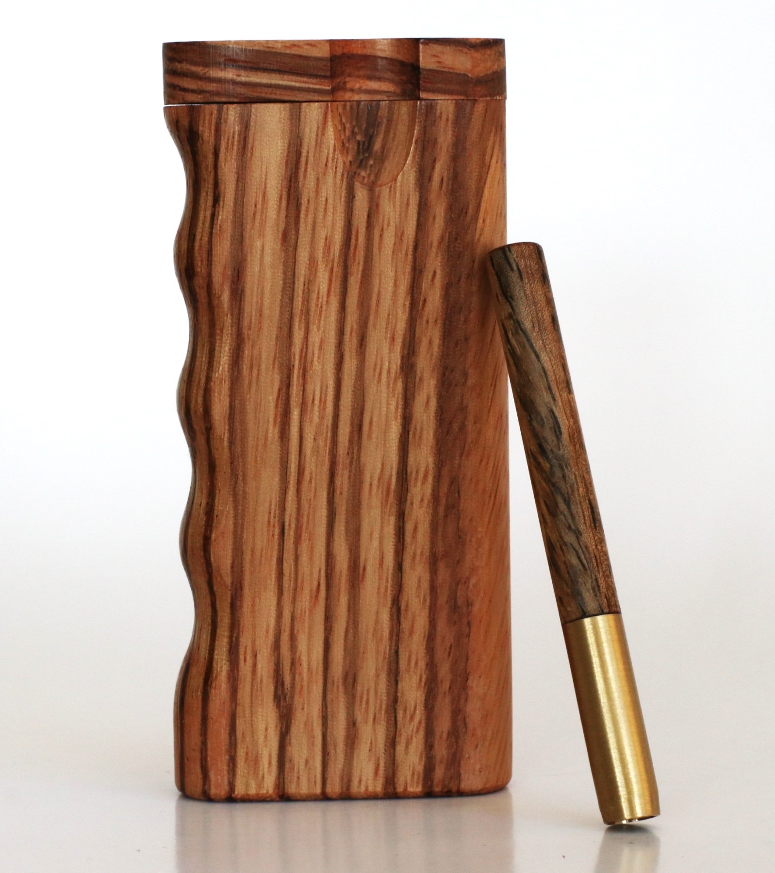 4" Zebra Spring Lock Dugouts & One hitter pipe-American Handcrafted Stash Boxes - 4' Zebra Spring Lock Dugouts & One hitter pipe-American Handcrafted Stash Boxes