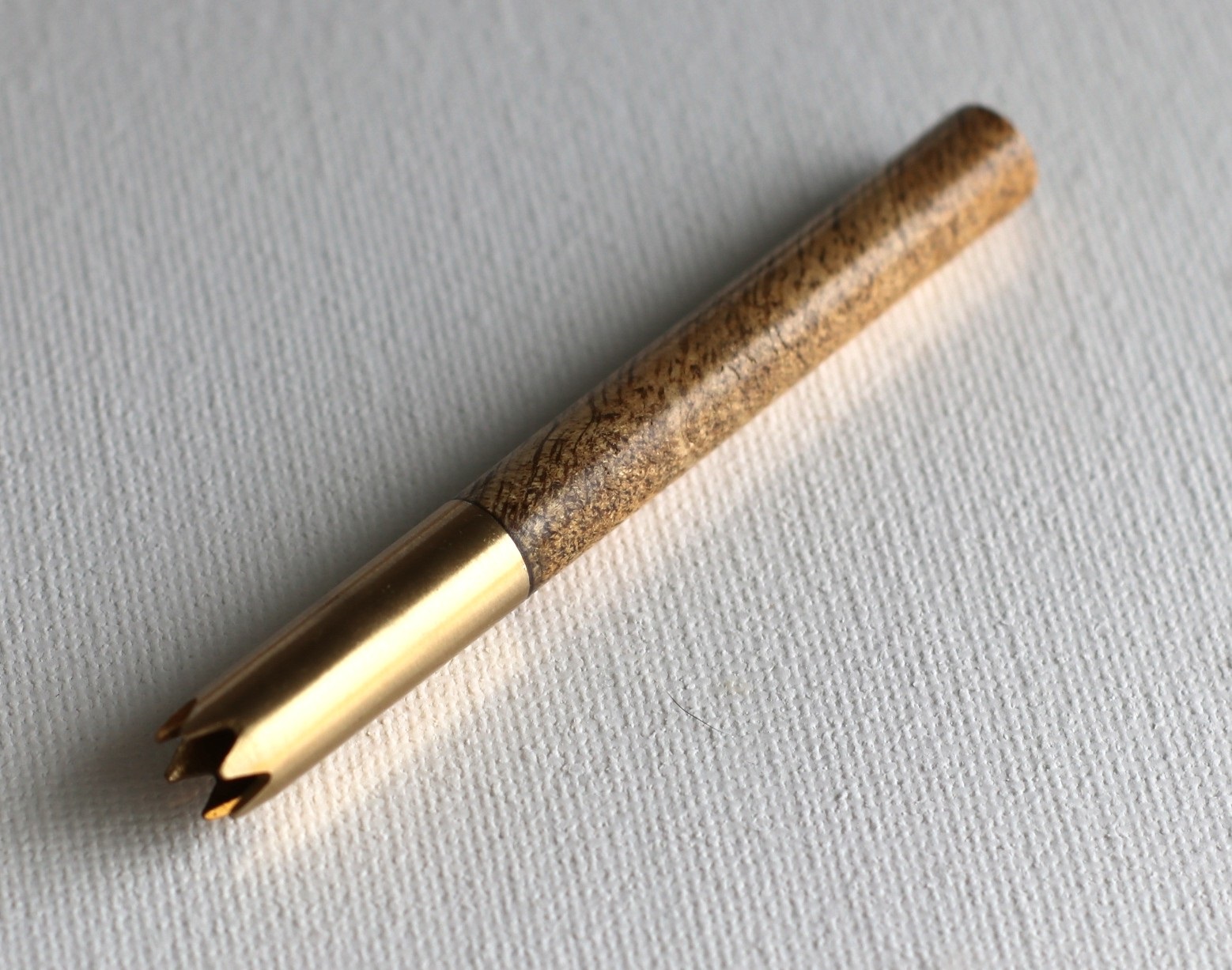 3"Brass Grinder Tip Pipe-Designed for 4" Dugouts-Mango Wood Heat Cover - Grinder TIp One Hitter Pipe