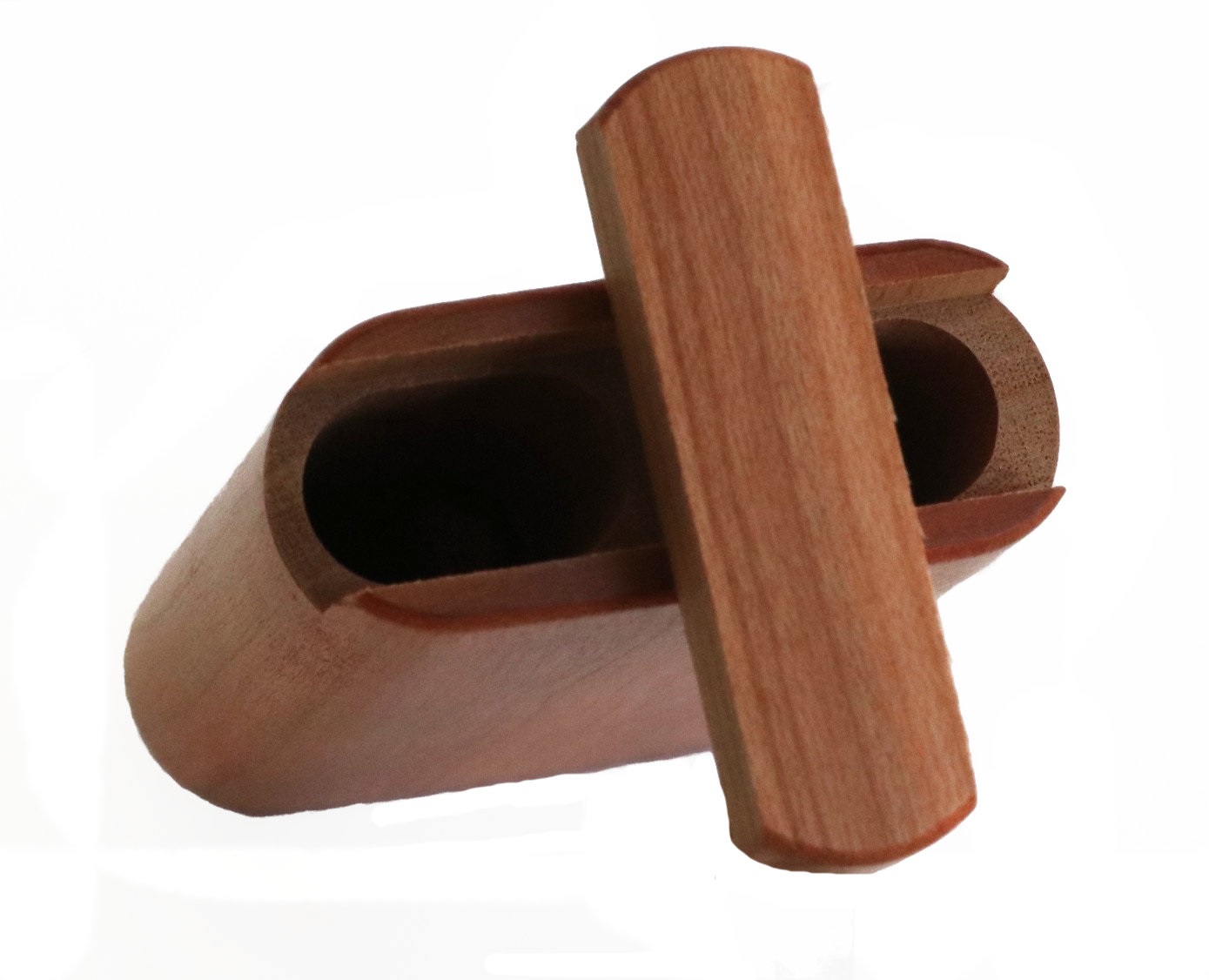 3" Snap Lock Dugout & One Hitter Pipe-Blonde Ash Wood-American Crafted Exotic Wood Stash Box