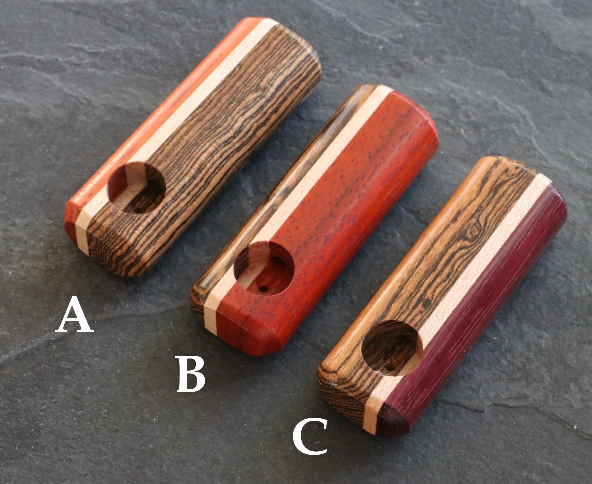 3" Exotic Wood Pipe-B18L-Handcrafted American Wood Pipe - Exotic Wood Pipe-Handcrafted in the USA