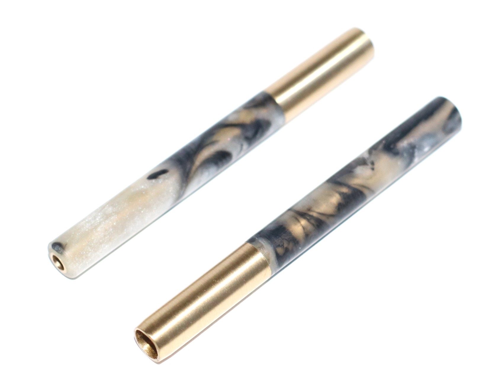 3"Brass Pipe-Designed for 4" Dugouts-Silver Resin Heat Cover - Silver Resin Brass One Hitter Pipe