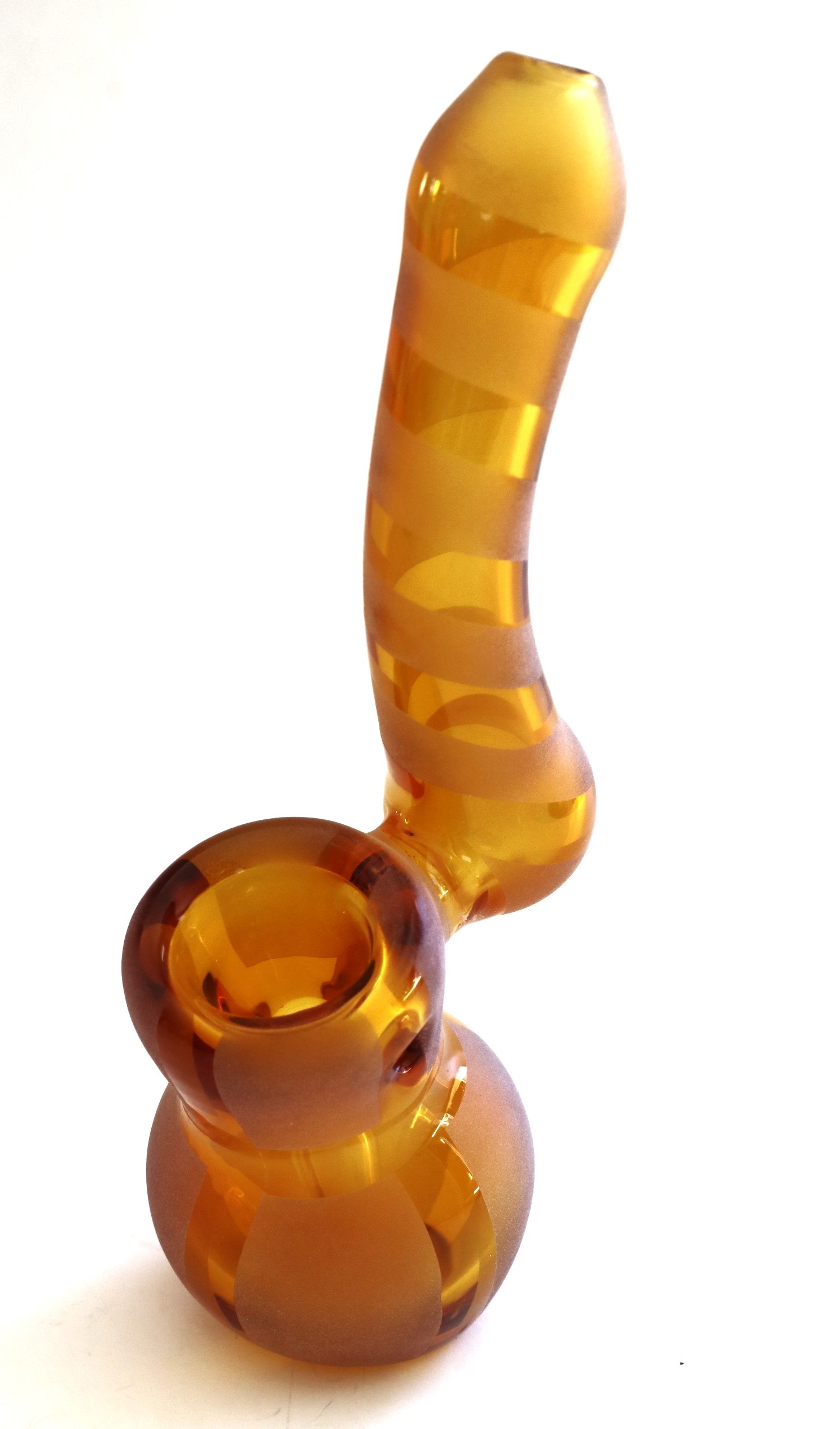 Mini-Glass Bubbler-Water Bong-Beaker-Striped Design-Thick Glass - 6' Glass Bubbler-Smoking Pipe