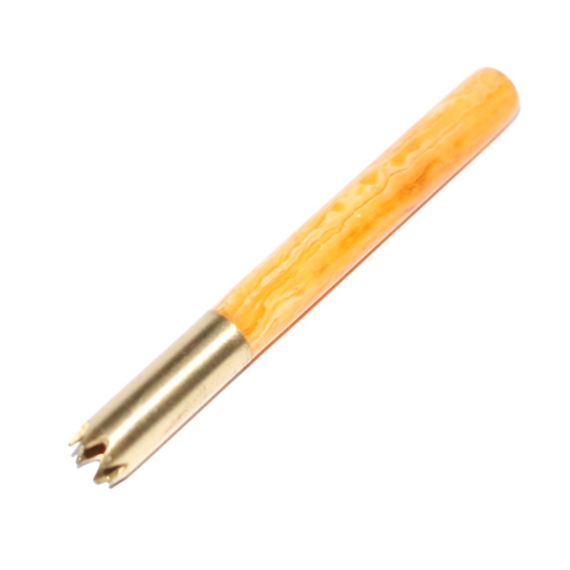 3"Brass Grinder Tip Pipe-Designed for 4" Dugouts-Orange Heat Cover - Brass Grinder Tip Pipe