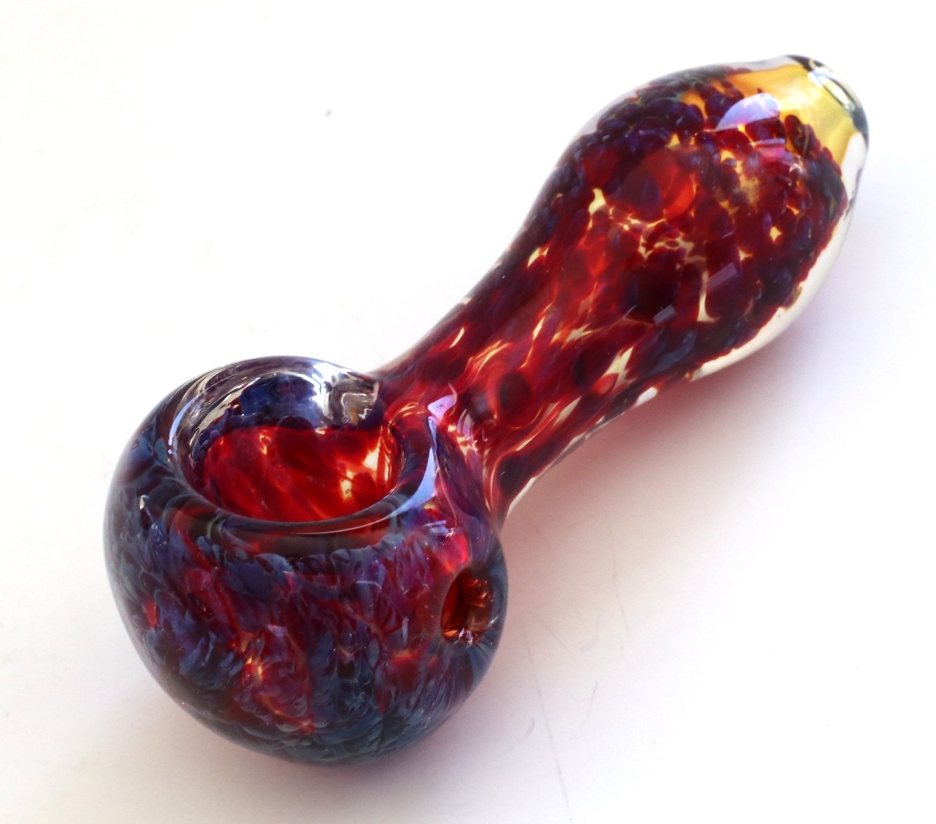 3" Glass Spoon Pipe- Fire Mini Glass Pipe for Smoking Herb-Discreet - Glass Spoon Pipe