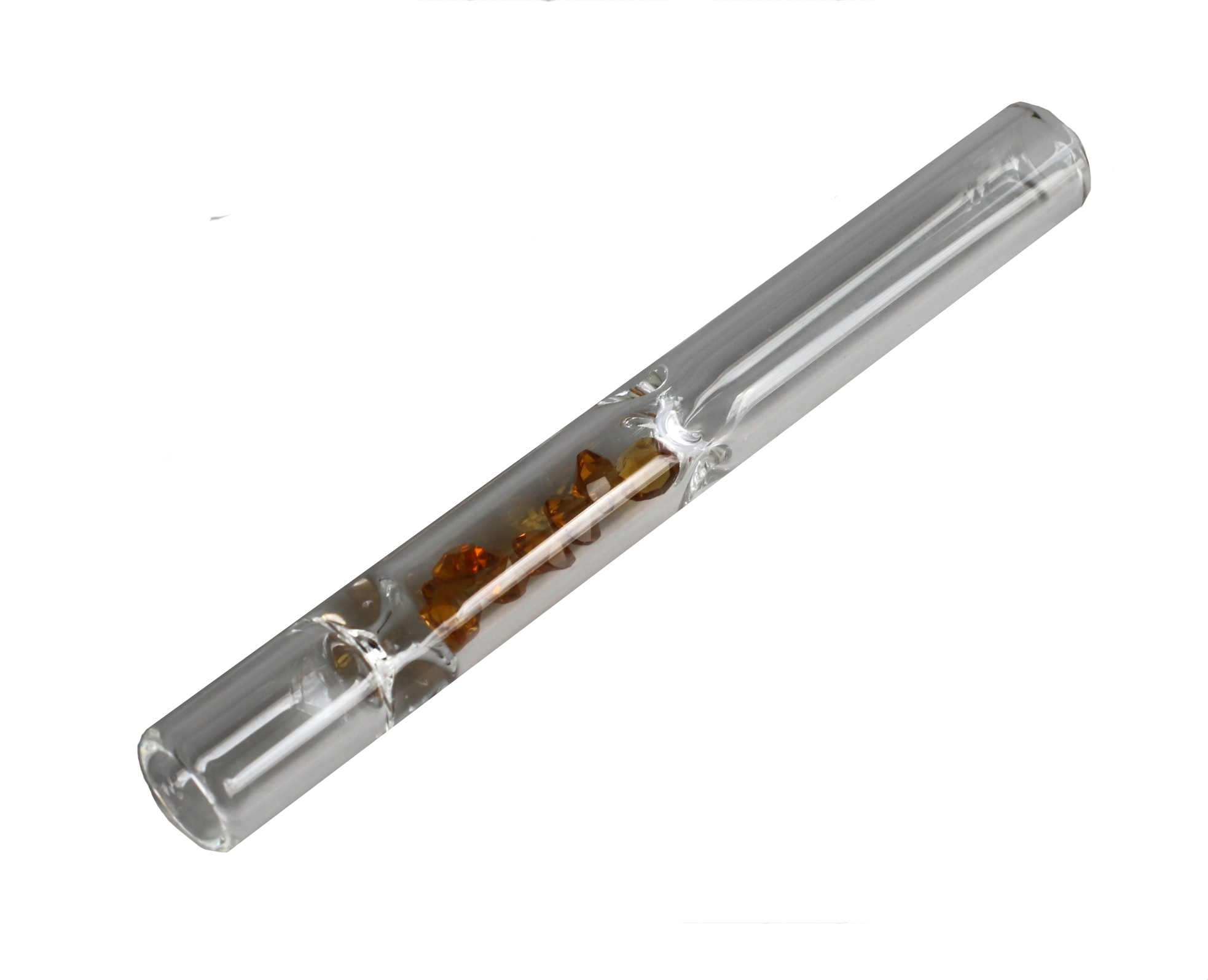 4" Glass One Hitter Pipe-Chillum-Gem Filter Chamber-Unique Glass Pipe - Glass Chillum-one hitter pipe