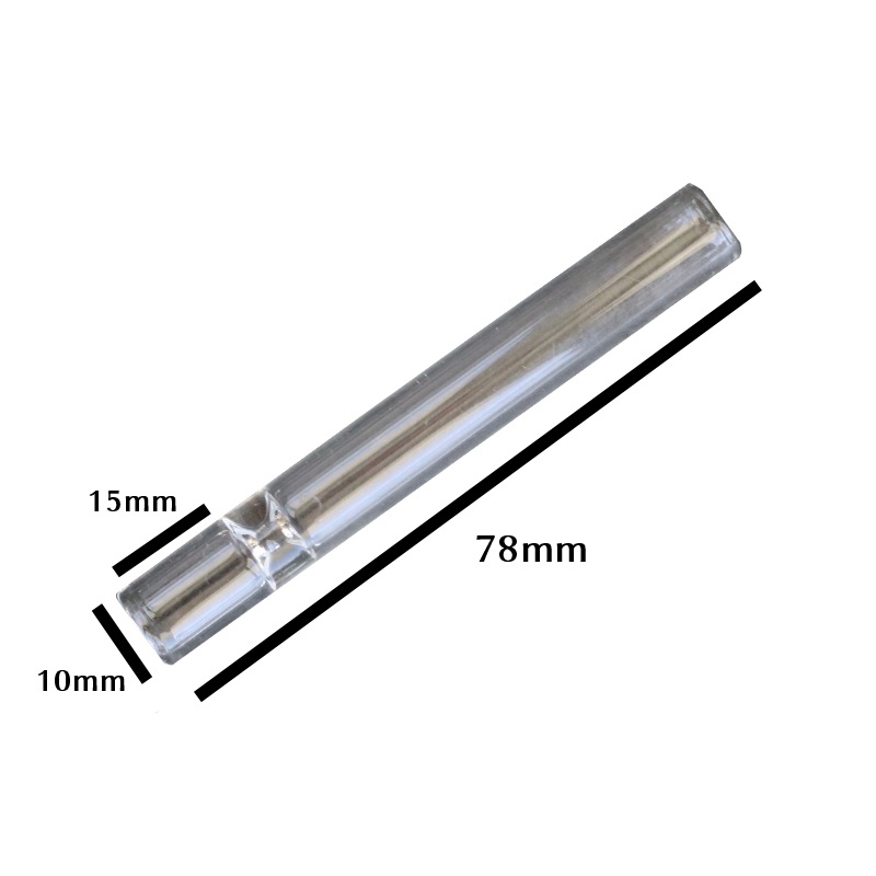 78 mm Glass One Hitter Pipe-Small Glass Chillum-10mm Diameter - glass one hitter pipe