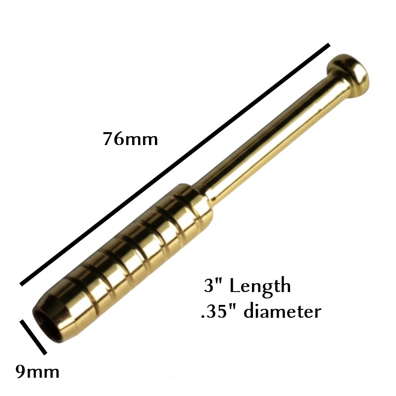 3" Brass Pipe-Ribbed Heat Resistant Pipe Designed for 4" Dugouts - Brass One Hitter Pipe