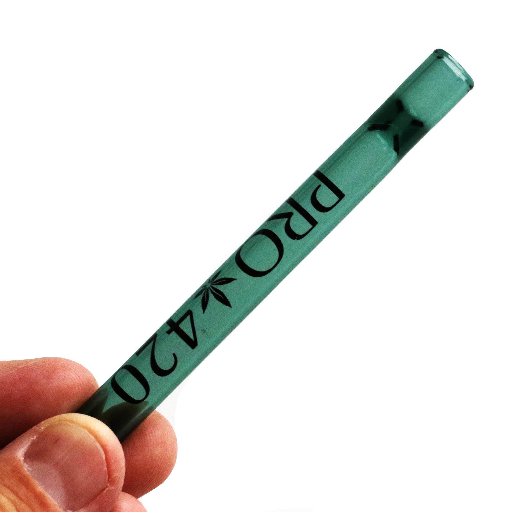 4" Green Glass One Hitter Pipe-PRO420-14mm bowl-10mm diameter-Quality Glass Smoking Pipe - PRO 420 Glass One Hitter Pipe