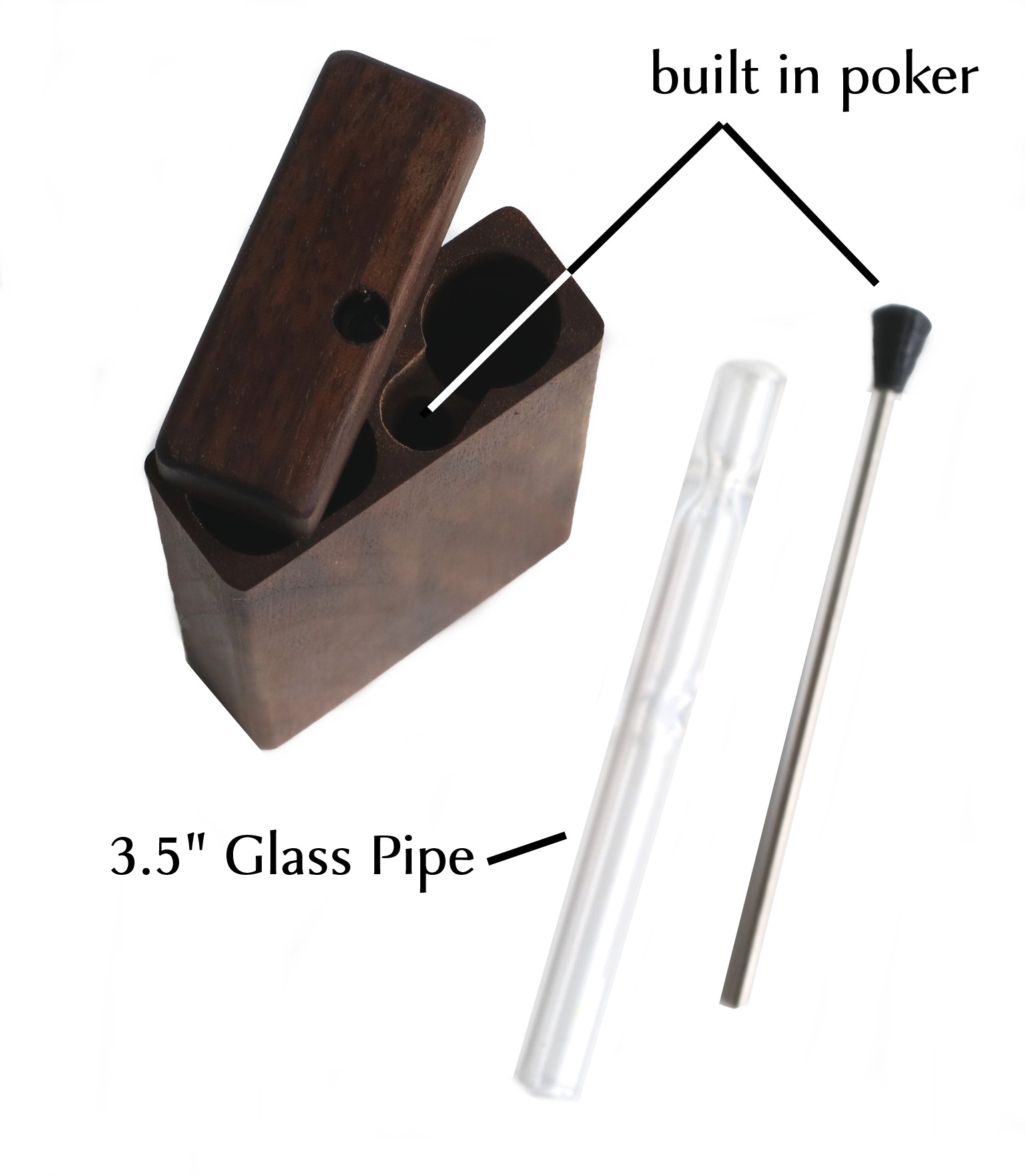 4.25" Tall Walnut Dugout-Old School Hitter Box by FUTO-World Class Stash Box - Futo Dugout One Hitter