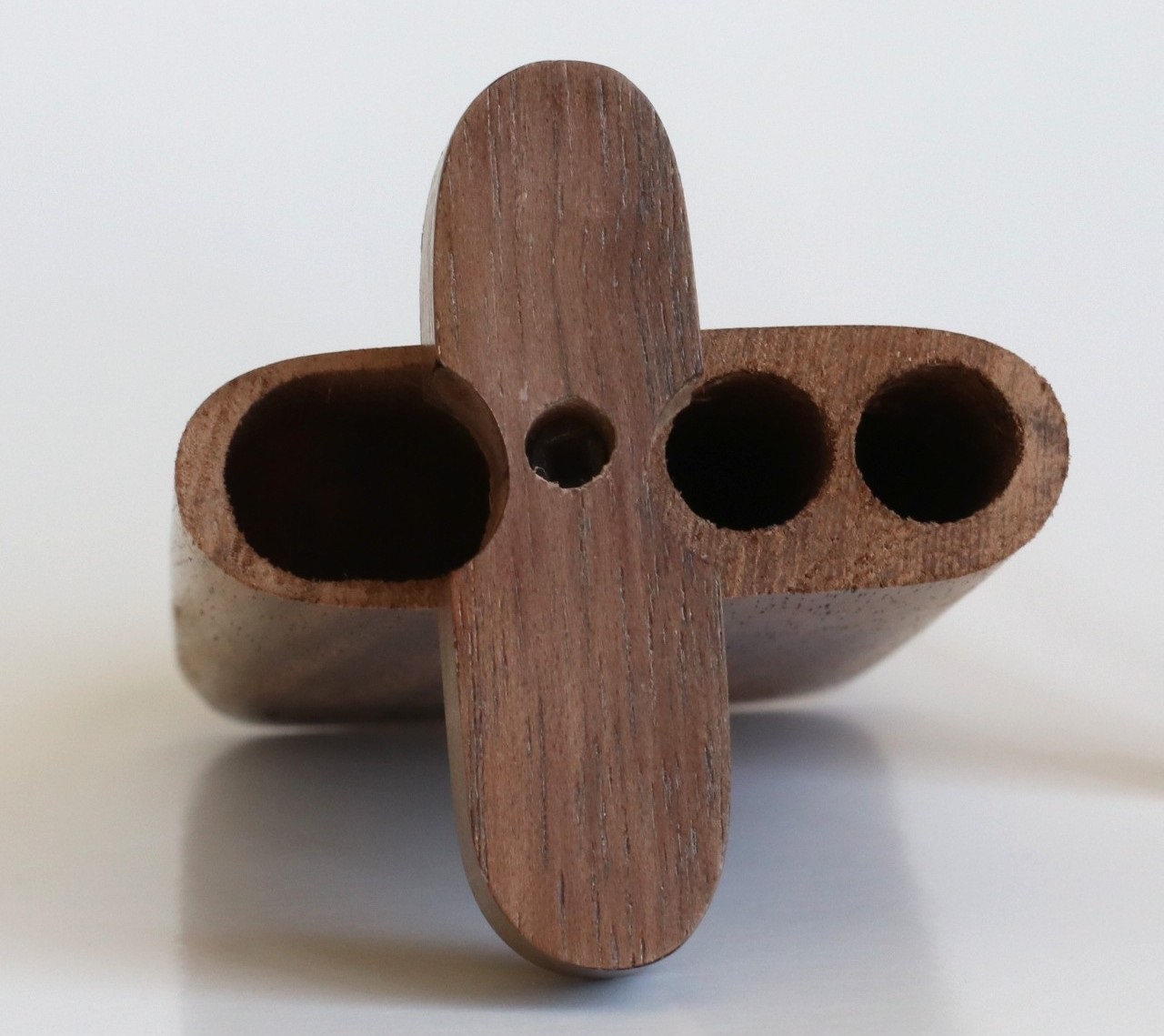 4" Walnut Double Hitter Dugout & Glass Pipe-American Crafted Dugout - Walnut Swivel Lid Dugout-Two Pipe Double Hitter