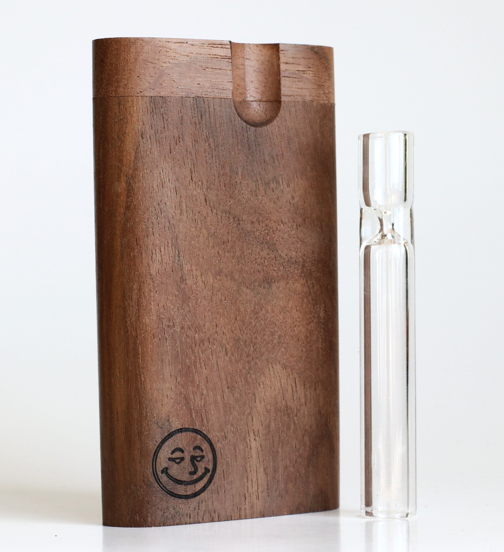 Walnut Wood Big Hitter-Dugout & Glass Pipe-American Crafted Super Size Dugout - Walnut Swivel Lid Dugout