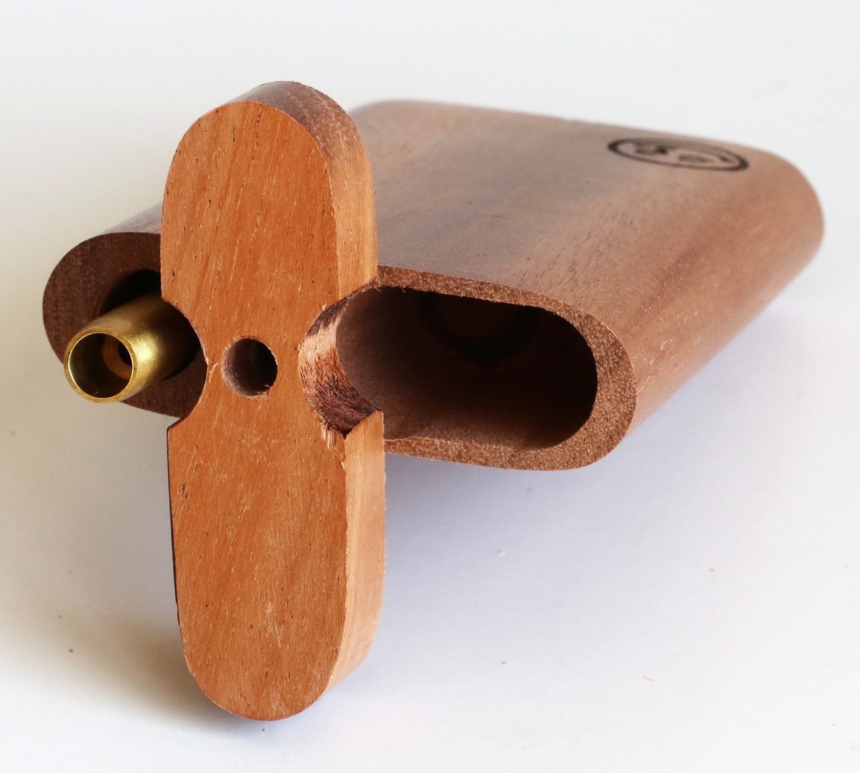 Mahogany Wood Dugout & One Hitter Pipe-American Crafted Stash Box-Extra Storage - Wood Dugout & One Hitter