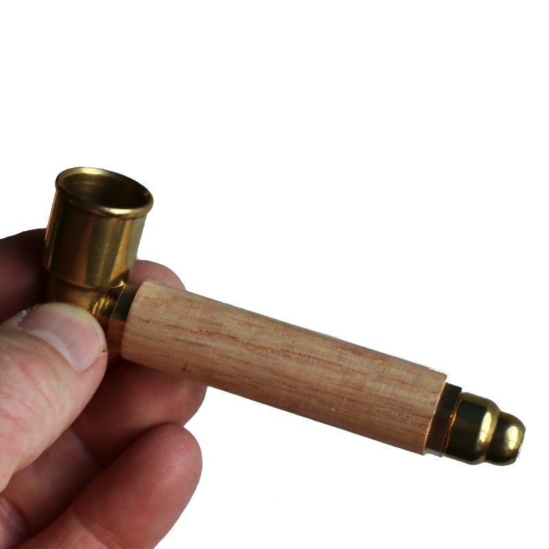 American Hit Squad Wood & Brass Smoking Pipe-American Made-Built to last a lifetime - Brass and Wood Heavy Duty Pipe