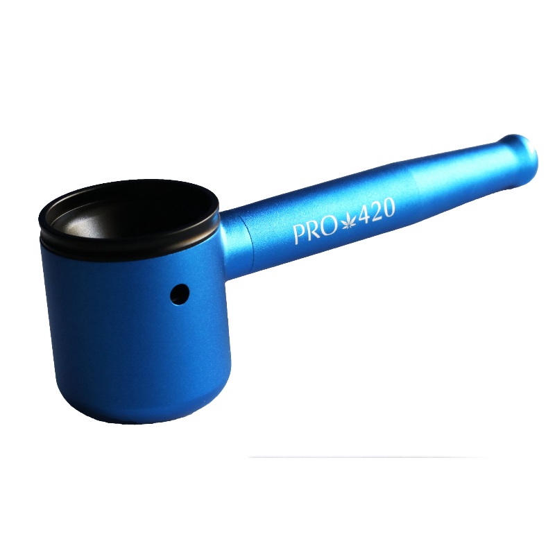 PRO 420 Aluminum Alloy Pipe-Lifetime Use-Large Bowl-4.5" Length-Blue Heavy Duty Smoking Pipe - PRO 420 Aluminum Alloy Cob Pipe