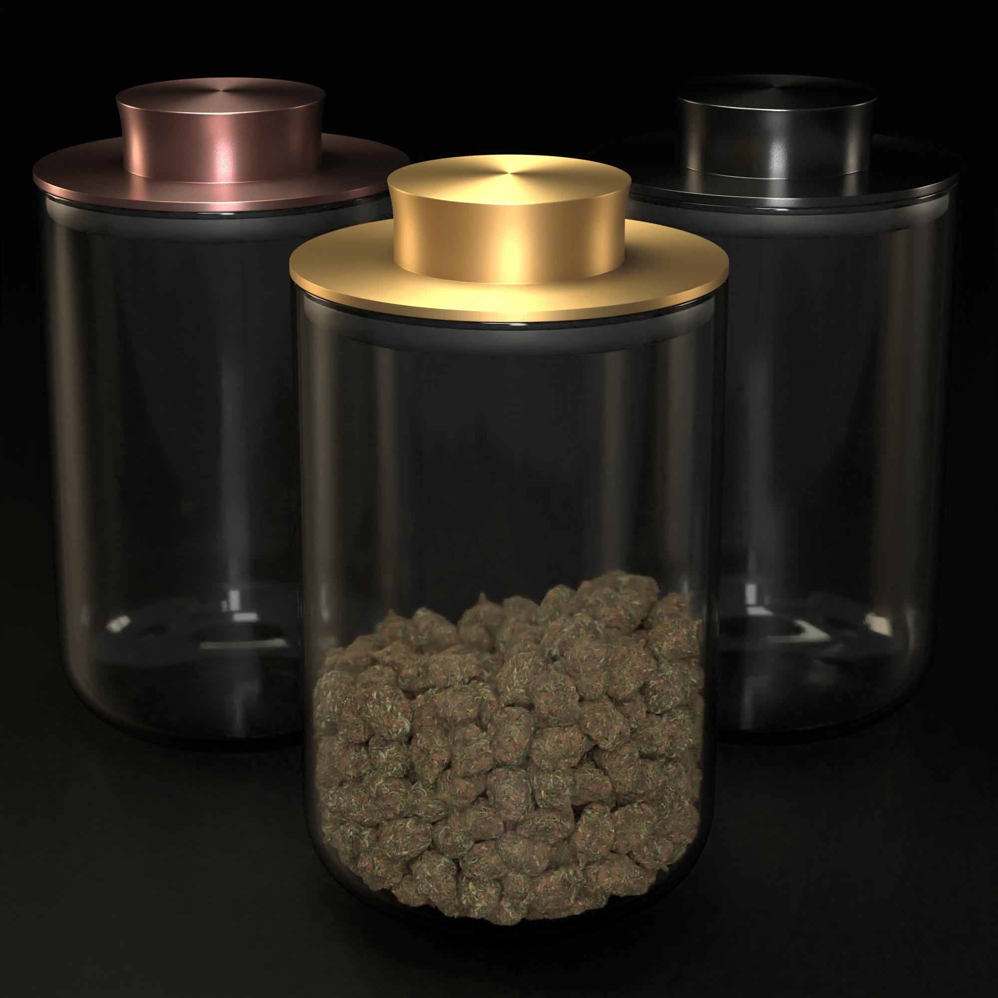 4" Stash Pro Herbal Storage Jars-PRO420 Large Glass Stash Jar - white cam triple1,1 black plane no logo