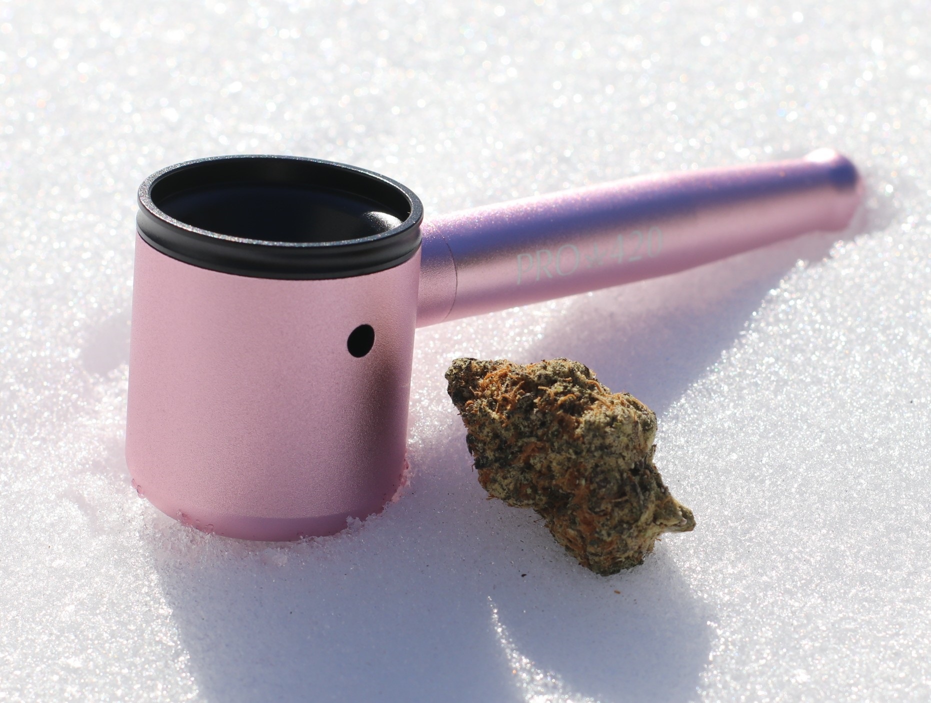 PRO 420 Aluminum Alloy Pipe-Lifetime Use-Large Bowl-4.5" Length-Pink Heavy Duty Smoking Pipe