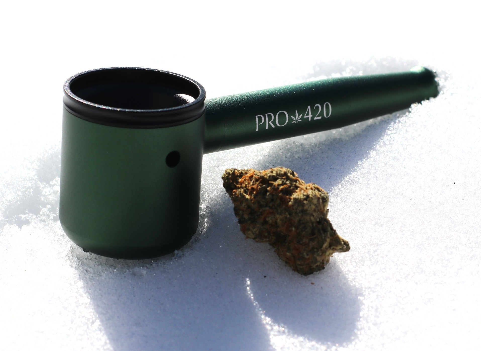 PRO 420 Aluminum Alloy Pipe-Lifetime Use-Large Bowl-4.5" Length-Green Heavy Duty Smoking Pipe