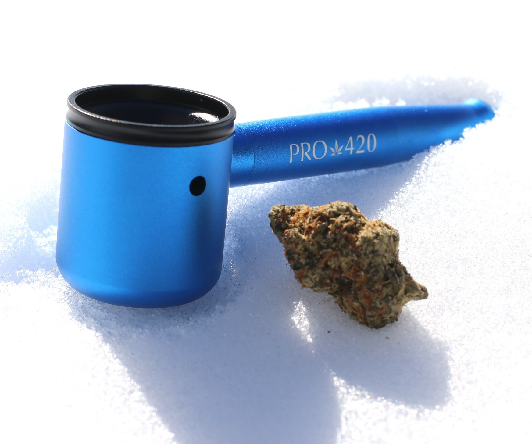PRO 420 Aluminum Alloy Pipe-Lifetime Use-Large Bowl-4.5" Length-Blue Heavy Duty Smoking Pipe