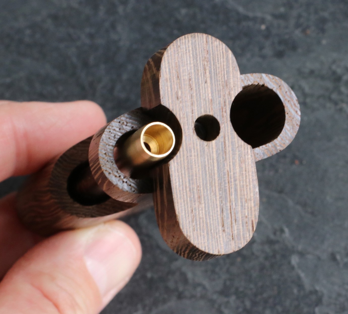 4" Wenge Swivel Lid Dugout & One hitter pipe-American Made by Better Life-Locking Lid