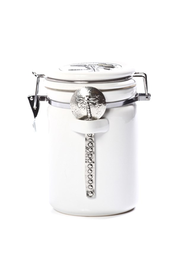 White Porcelain Canister - One Pound White Porcelain Canister - One Pound