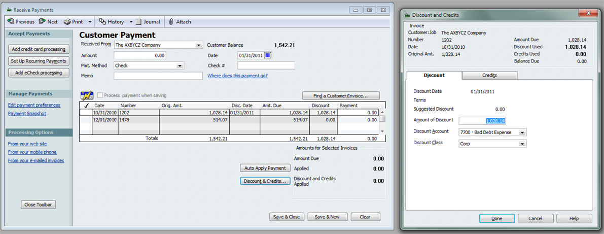 Writing Off Bad Debt in QuickBooks