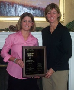 Mallory Hetzel Receiving her POY Award from Beth Daniel